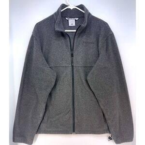 Columbia Fleece Zip Jacket Gray Mock Neck Gorpcore Outdoor Layering Sz M